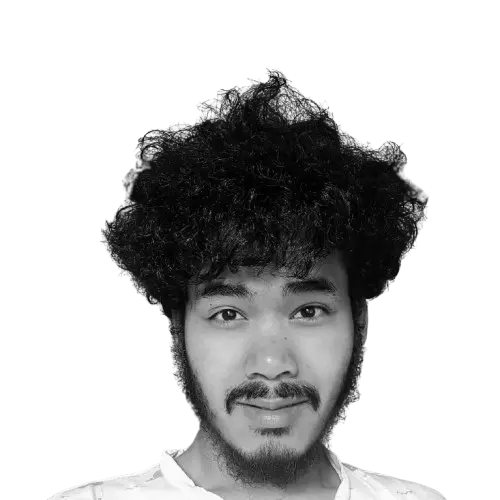 black and white image with long hair of an adult.